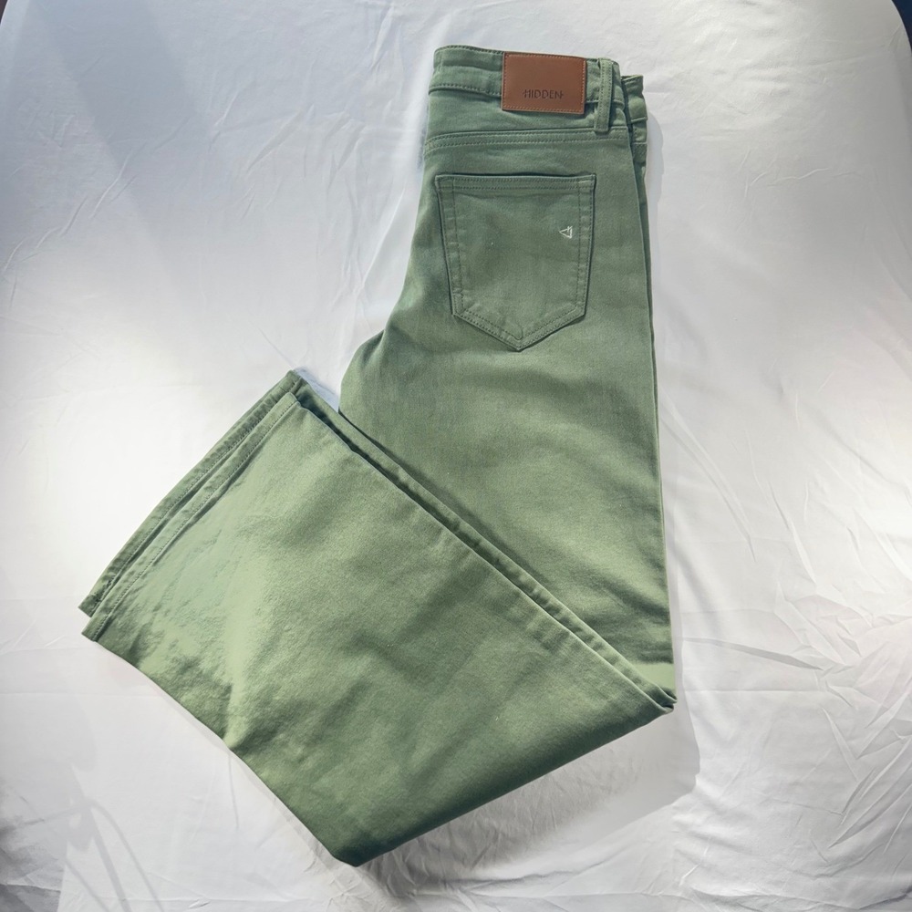 Hidden Jeans Olive Green Wide Leg High Rise Pants Womens 26 Inseam 31" - Picture 2 of 6